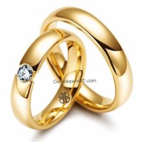 Cincin Nikah Tunangan Perak Lapis Emas Kuning - TP010