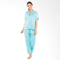 baju tidur wnita bahan satin tosca lengan pendek