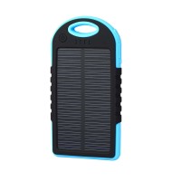 Jual Power Bank Solar Cell Charger Blue/ Pengisi Daya Tenaga Surya Biru Murah