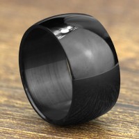 Titanium Ring Black Chrome extra-wide / Cincin Titanium Krom Hitam
