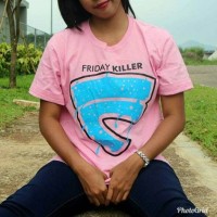 Distro/Kaos/Baju/T-Shirt/FRIDAY KILLER DEPAN LOGO PINK EDITION