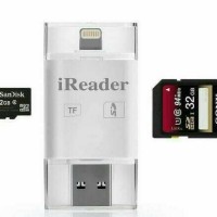 Jual IREADER IPHONE IPAD IPOD MINI LIGHTNING CARD READER I- FLASH MICRO SD Murah