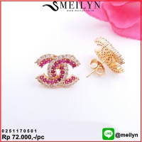 MEILYN ANTING TUSUK CHANEL EMAS ZIRCON 0251170501 MEILI