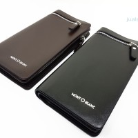 DOMPET KULIT PRIA WANITA PANJANG IMPORT MONTBLANC 33 BLACK BROWN