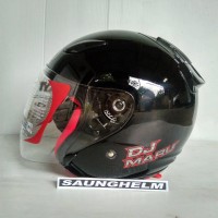 HELM KYT DJ MARU SOLID BLACK GLOSSY