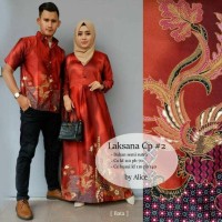 Baju Batik Modern Kebaya Couple Muslim Dress + kemeja Pria laksana cp