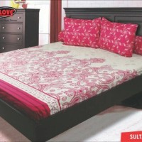 sprei rumbai my love pink 180 x 200 halus lrmbut ori