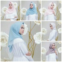 jilbab segiempat diamond mix organza dot