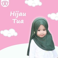Jilbab Anak Kerudung Anak Pashmina Instan Hijau Tua