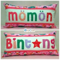 bantal nama boneka jepang / aplikasi katun handmade
