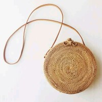 Jual TAS ROTAN BALI BULAT 15CM Murah