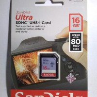 Memory camera Memori Kamera Sandisk sdhc card 16GB 80MB/s