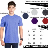 Jual Kaos Polos Two-Tone Oblong Lengan Pendek Soft Combed 30s Murah