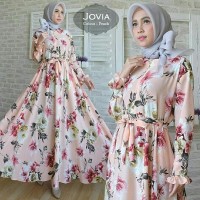 Sale!! maxi gamis hijab syari jovia peach kta