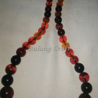 Kalung Batu FOSIL BLUE AMBER Ukuran 10 - 20 mm By : Balung Craft