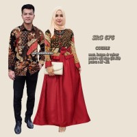 Jual Srg676 Baju Sarimbit Batik Gamis Muslimah / Baju Couple Batik Pesta Murah