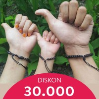 Paket Couple Gelang Kokka Asli Biji Kayu Kaukah - Ibu Ayah Anak Bayi