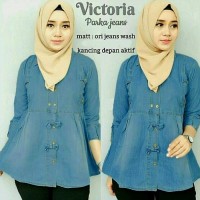 denim jeans levis tunik blouse baju wanita busui hem babydoll peplum