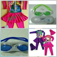 PAKET BAJU RENANG DAN KACAMATA ANAK MUSLIMAH MUSLIM