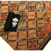kain batik solo tiga negeri kembangan tanpa embos dan bros