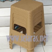 Kursi Baso/ Cafe/Warung Plastik Anyaman Rotan Olymplast Coklat Muda