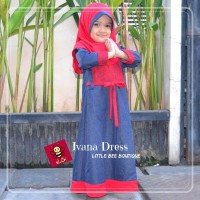Baju Gamis Balita | Dress Muslim Brokat | Ivana Denim Dress