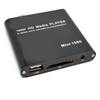 Mini Full HD 1080P HDMI MultiMedia HDD Player with TF Card Blac T30
