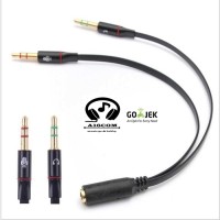 Kabel Splitter Audio & Mic supaya headset bisa di pakai di PC/laptop