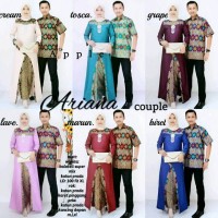 Baju Batik Modern Kebaya Couple Muslim Dress + kemeja Pria arinaa co
