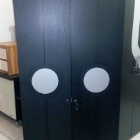 Lemari 2 pintu Hitam Olympic uk 80x43x200cm
