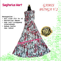 SMF009 Gamis Bunga Exclusive Bahan Katun Jepang (Toko Fashion SM)