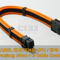 Kabel Ekstensi CPU EPS 8pin - 8p Cable Sleeve Extension 3 Cable Combs
