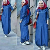SUMBER GROSIR AG VD Hijab Hodie Denim bahan denim ad T0210
