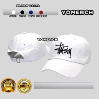 Topi Baseball Putih STUSSY Simple Kerenn Yomerch