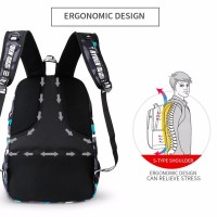 Tas Backpack branded Mark Ryden Escolar hitam bukan merk jack wolfskin