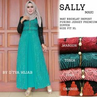 Jual sally maxy / gamis brukat mix jersey super / gaun pesta / baju mewah Murah