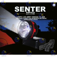 EELIC LAS-L181 MERAH LAMPU SENTER KEPALA CHARGE 1.5W LED di cas