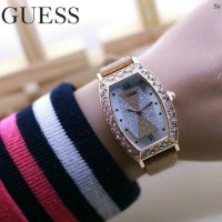 Jam Tangan Guess Kulit Coklat Fashion Wanita/Cewek