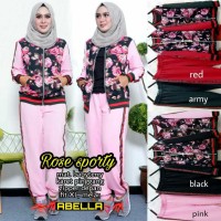 baju setelan olahraga rose sporty wanita modern trendi modis lucu unik