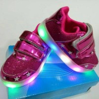 Sepatu anak cowok cewek lampu LED 21-25
