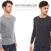 Baju Kaos Pria Polos Henley Lengan Panjang - BEST SELLER