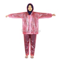 JAS MANTEL HUJAN GROSIR MURAH SETELAN LOKO HATI WANITA TRANSPARAN RAI