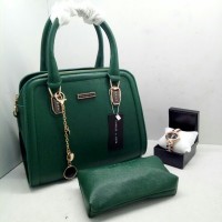 Tas wanita import CK premium set jam tangan terbaru harga grosir hijau