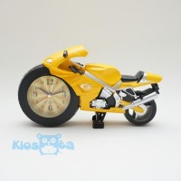 jam weker motor sport alarm clock kuning