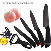 UTimHome Black Blade Pisau Dapur Keramik Hitam Set 5 in 1