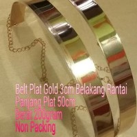# Ikat Pinggang Wanita Plat Gold 3cm Belakang Rantai KLH 008 #