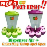 Dispenser Set Gelas Apel Golden Sunkist