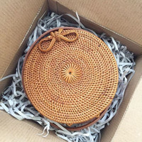 Jual TAS ROTAN BALI BULAT - 20CM Murah