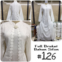 Baju Gamis Putih / Busana Muslim / Baju Muslim Wanita #126 STD