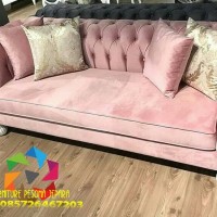 Sofa retro keluarga warna pink kualitas super